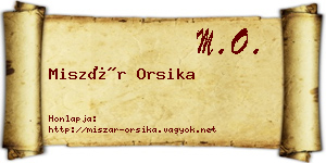 Miszár Orsika névjegykártya